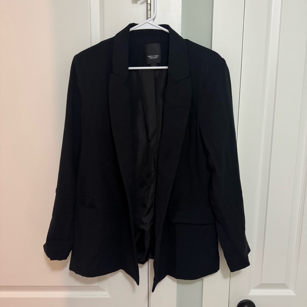 Simply Vera Vera Wang Classic Black Blazer